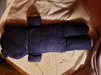 Dark blue and gray teddy bear 