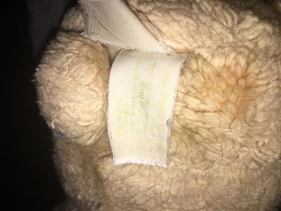 Light coloured teddy bear label